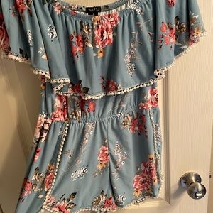 Floral off the shoulder romper